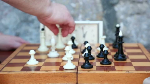 Playing chess game Video stock 63296483