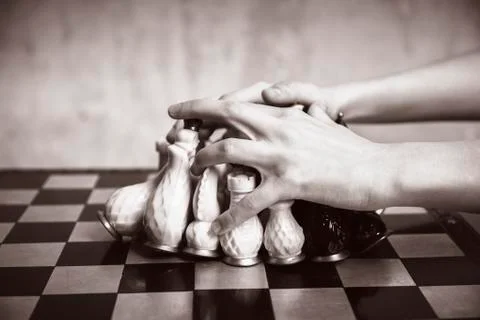 Playing chess Stock Photos