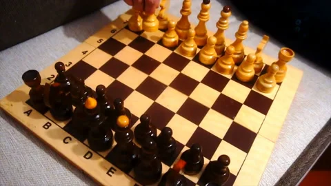 Playing chess slow motion Stock Footage 85583207