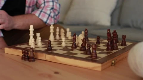 Playing Chess Thinking about Chess Game Stock Footage 170859477