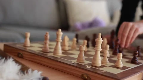 Playing Chess Thinking about Chess Game Stock Footage 170859494