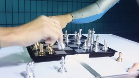Playing chess underwater Stock Footage 83059747