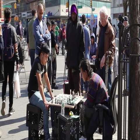 Playing Chess Union Square Park Manhattan Stock Footage 69455676