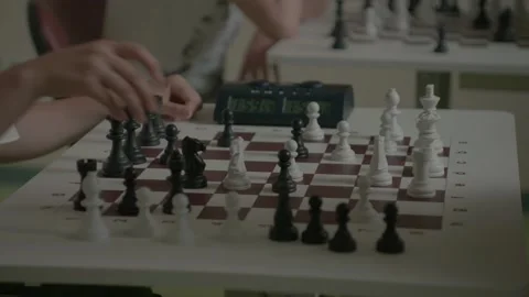 Playing Chess in the University Stock Footage 133524473