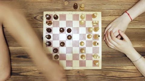 Playing chess view from above Timelapse Stock Footage 65360153