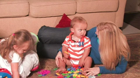 Playing with Children 스톡 동영상 718623