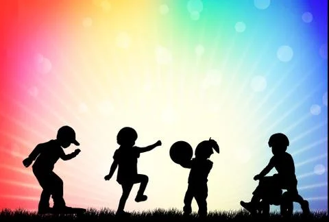 Playing children Stock Illustration