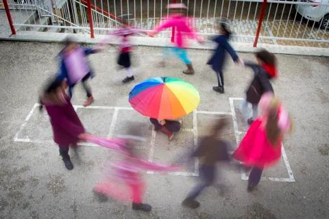 Playing children 库存照片