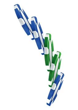 Playing chips. 3d chips in different positions. Chips for playing poker. Vector Illustrazione stock