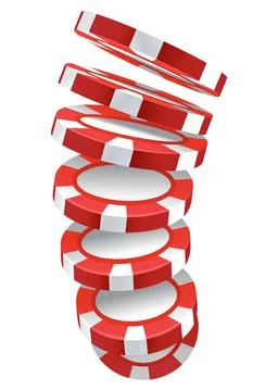 Playing chips. 3d chips in different positions. Chips for playing poker. Vector Stockillustratie