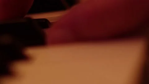 Playing Chords on Piano Keyboard Side Close Up 1 Vídeo Stock 231072124