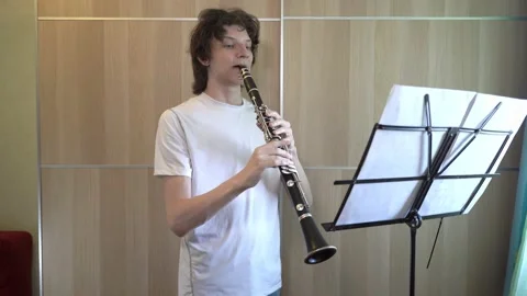 Playing the clarinet Stock Footage 131711599