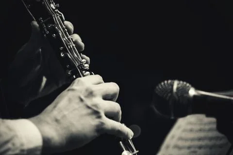 Playing Clarinet Live Stock-Fotos