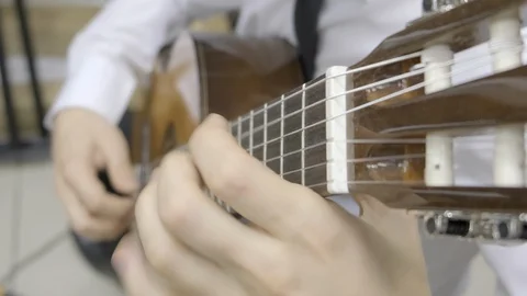 Playing classical guitar Stock Footage 114626634