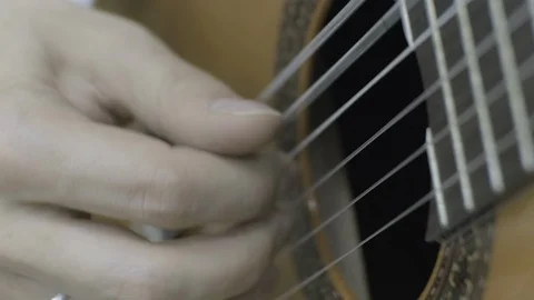 Playing classical guitar Stock Footage 114632004