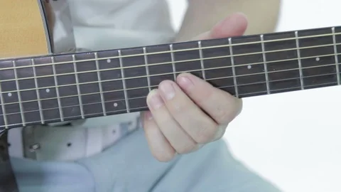 Playing Classical Guitar Isolated On White Stock Footage 98449663