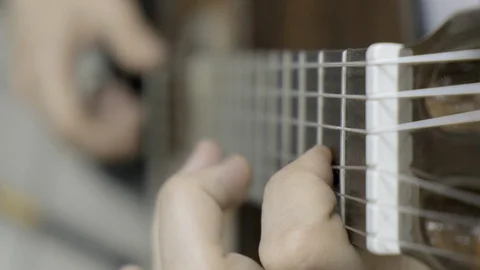 Playing classical guitar. Quick passage Video stock 114627388