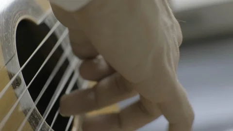 Playing classical guitar. Right hand Stock Footage 114632741