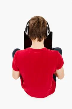 Playing computer games Stock Photos