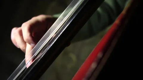 Playing on contrabass Stock Footage 55672109