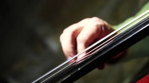 Playing on contrabass Stock Footage 55672121