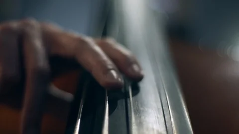Playing Contrabass. Stock Footage 89500352