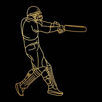 Playing cricket Illustrazione stock