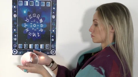 Playing with crystal ball Stock Footage 115327637