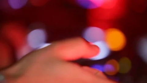 Playing dance music in deejay consolle Stock Footage 79720593