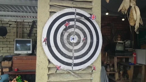 Playing Dart Stock Footage 95212559