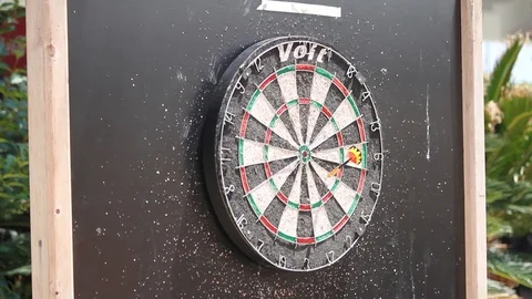Playing dart Stock Footage 97450471