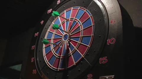 Playing Darts in the Bar Close-Up Stock Footage 60254603