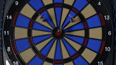 Playing darts in POV Video stock 71804055