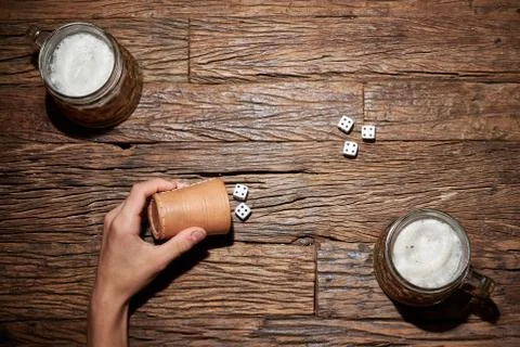 Playing dice game Stock Photos