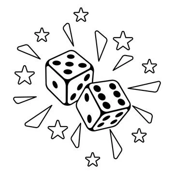 Playing dice illustration. Game craps image. Casino and betting background. Stock Illustration