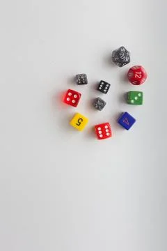 Playing dice in swirling pattern Fotos de archivo
