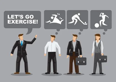 Playing Different Sports for Exercise Vector Illustration Stock Illustration