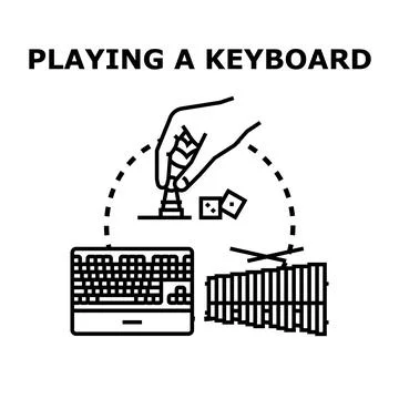 Playing digital games and making music concept Stock Illustration