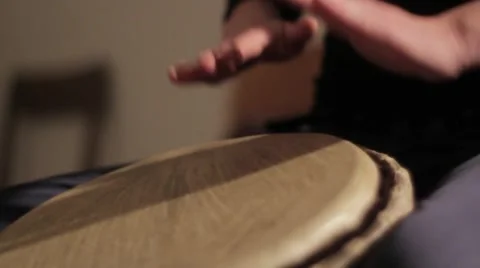 Playing Djembe Drum Close up Stock Footage 49696819