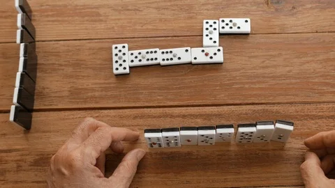 Playing domino Stock Footage 108136388