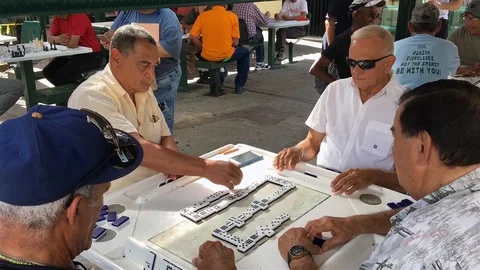 Playing Domino Game Stock Footage 85802921