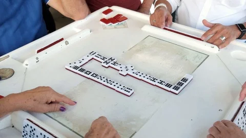 Playing Domino Game Stock Footage 101601675