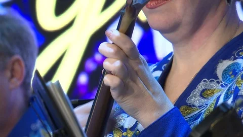 Playing the domra. Stock Footage 120178519