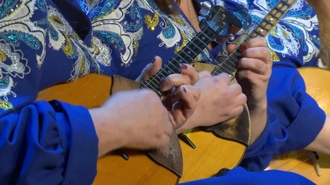 Playing the domra. Stock Footage 120178638