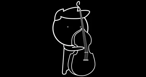 Playing the double bass Stock Footage 321357175