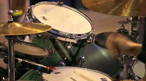 Playing drummer Stock Footage 8649339