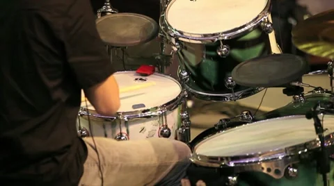 Playing drummer Stock Footage 8649628