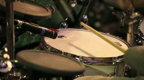 Playing drummer Stock Footage 8649724