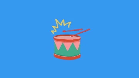 Playing Drums Animation On Blue Screen 動画素材 340368128
