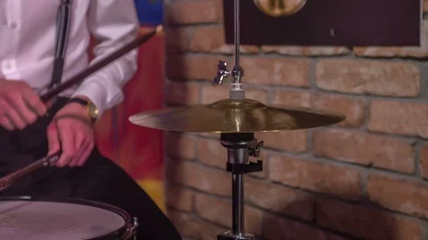 Playing drums in a band Stock Footage 112189978